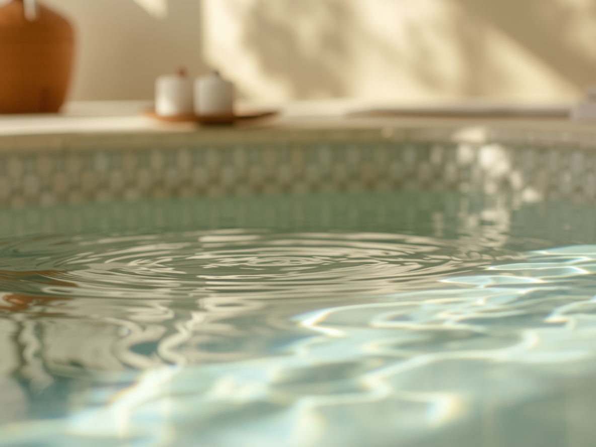 Abstract emerald water horizon illustration